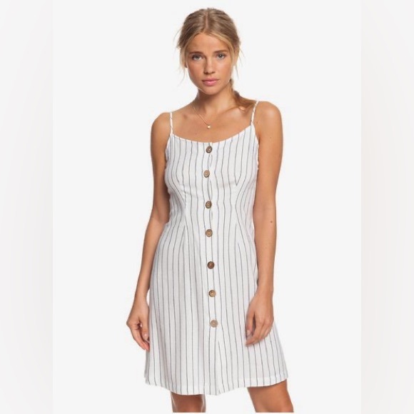 🪷ROXY Sweet About Me Strappy Buttoned Dress🪷 - Picture 3 of 7